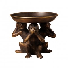 3 MONKEY TRAY CERAMICS 